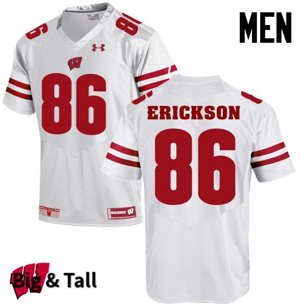 Wisconsin Badgers Men's #86 Alex Erickson NCAA Under Armour Authentic White Big & Tall College Stitched Football Jersey HM40Y56BH